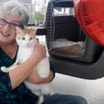 Photo of Mary Beth Dew & NEville the ca for the Search and Rescue: Pets Find Their Forever Homes in Mount Pleasant article