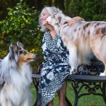 Zelda with her dogs, Ruby, an Australian shepherd and Smokey, a collie. Photo provided by Jeanne Taylor Photography.
